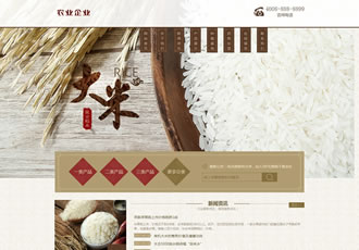 谷類大米農作物農業網站織夢模板(帶手機端)