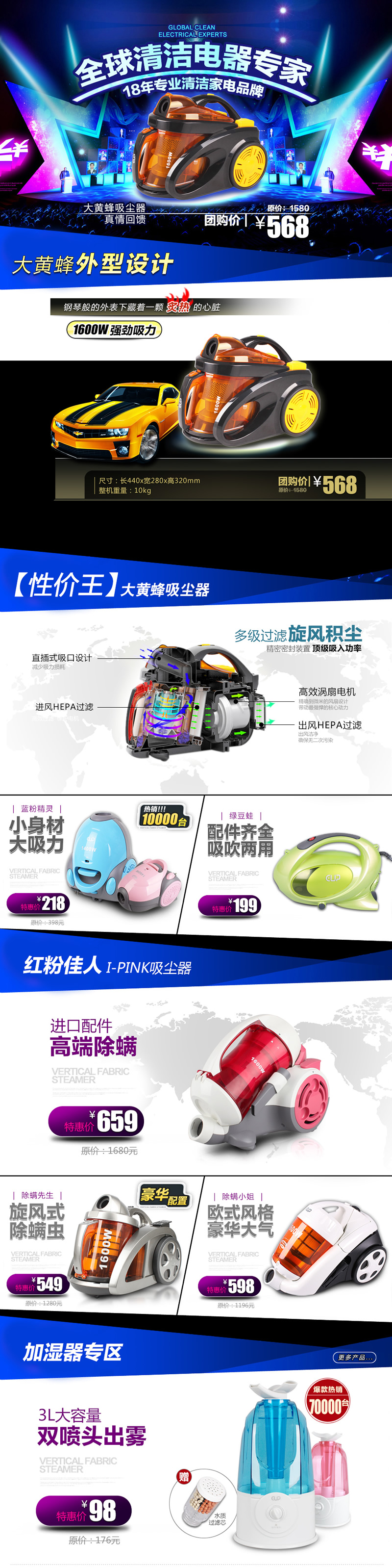 全球清潔電器專家吸塵器掃地設備模板