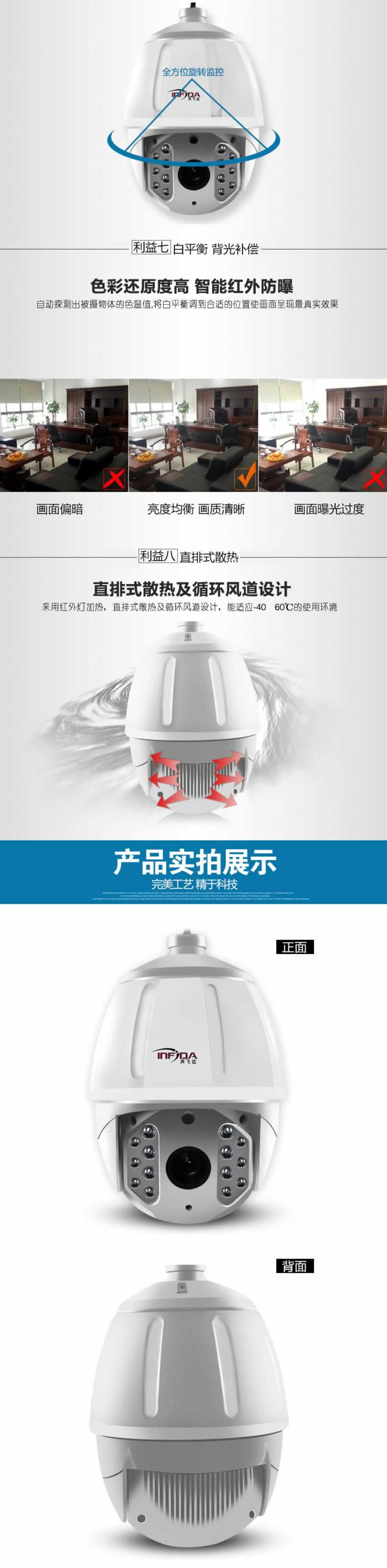 高清紅外球監控攝像頭球機遠程攝像機詳情