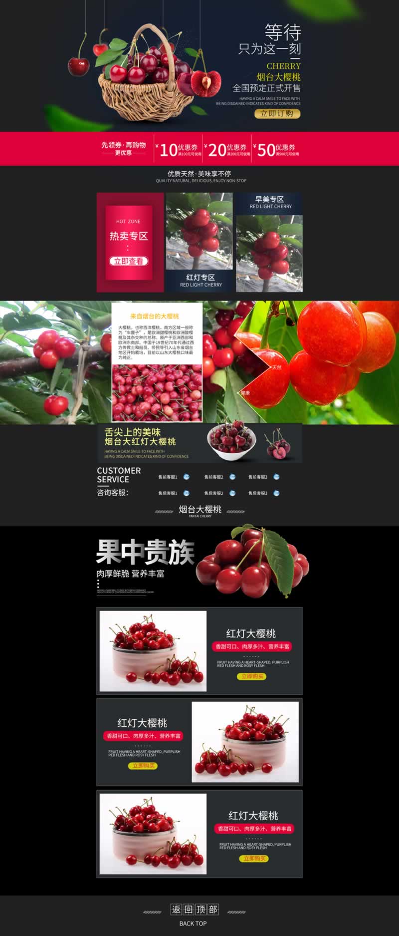 煙臺大櫻桃水果首頁裝修