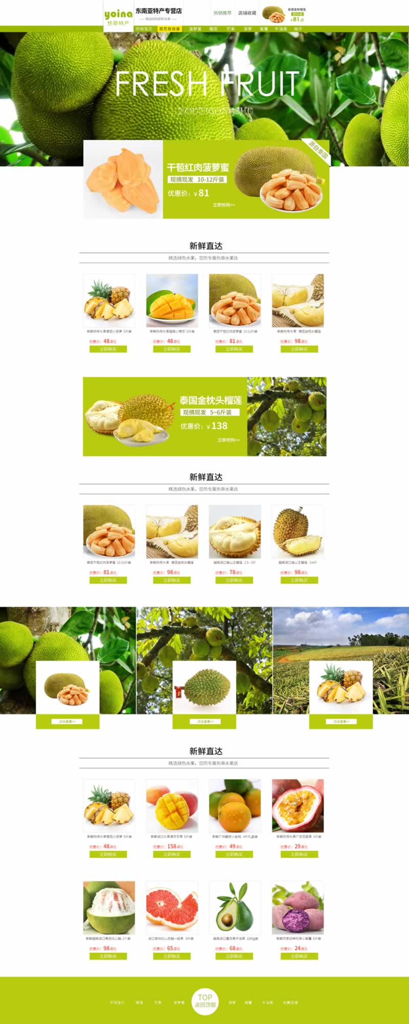 東南亞特產(chǎn)水果專營店裝修模板