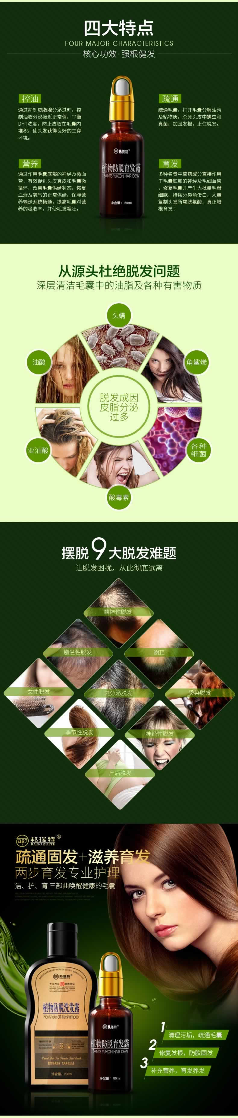 植物防脫發育發露護發素洗發水詳情